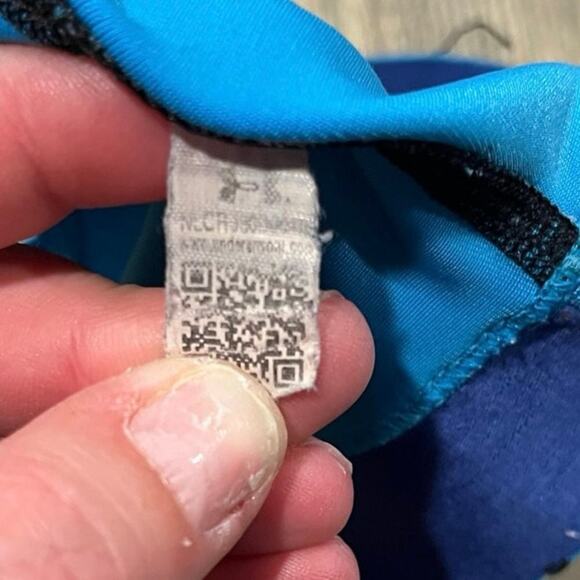 Under Armour HeatGear Mid Sup Train Sports Bra Pullover Camo Blue/Multi Size M - Picture 3 of 4